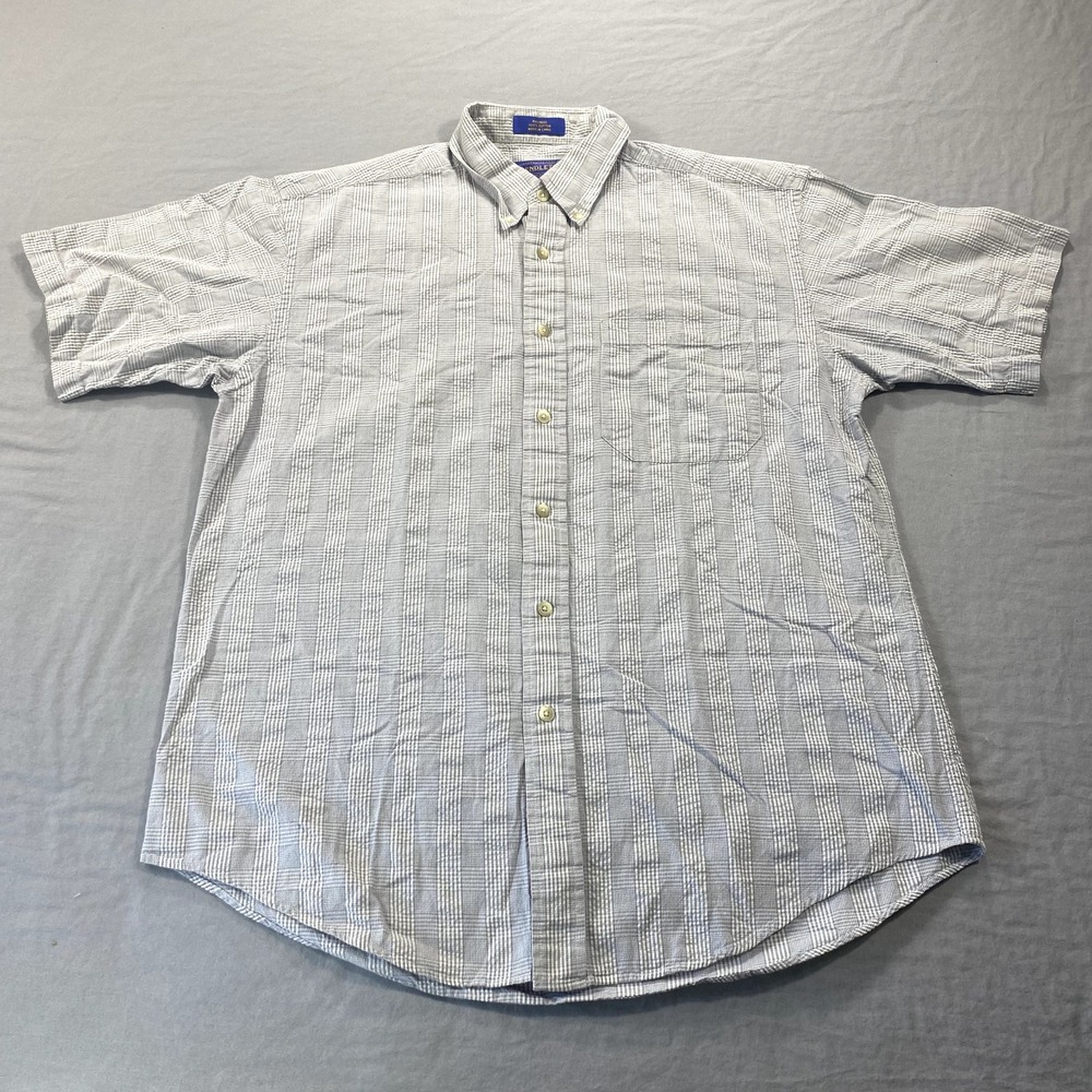 VINTAGE Pendleton Shirt Mens Medium Gray Check Button Up Casual Outdoor Adult *